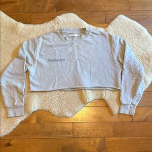 Pangaia 365 cropped sweatshirt, taupe/beige gray, small